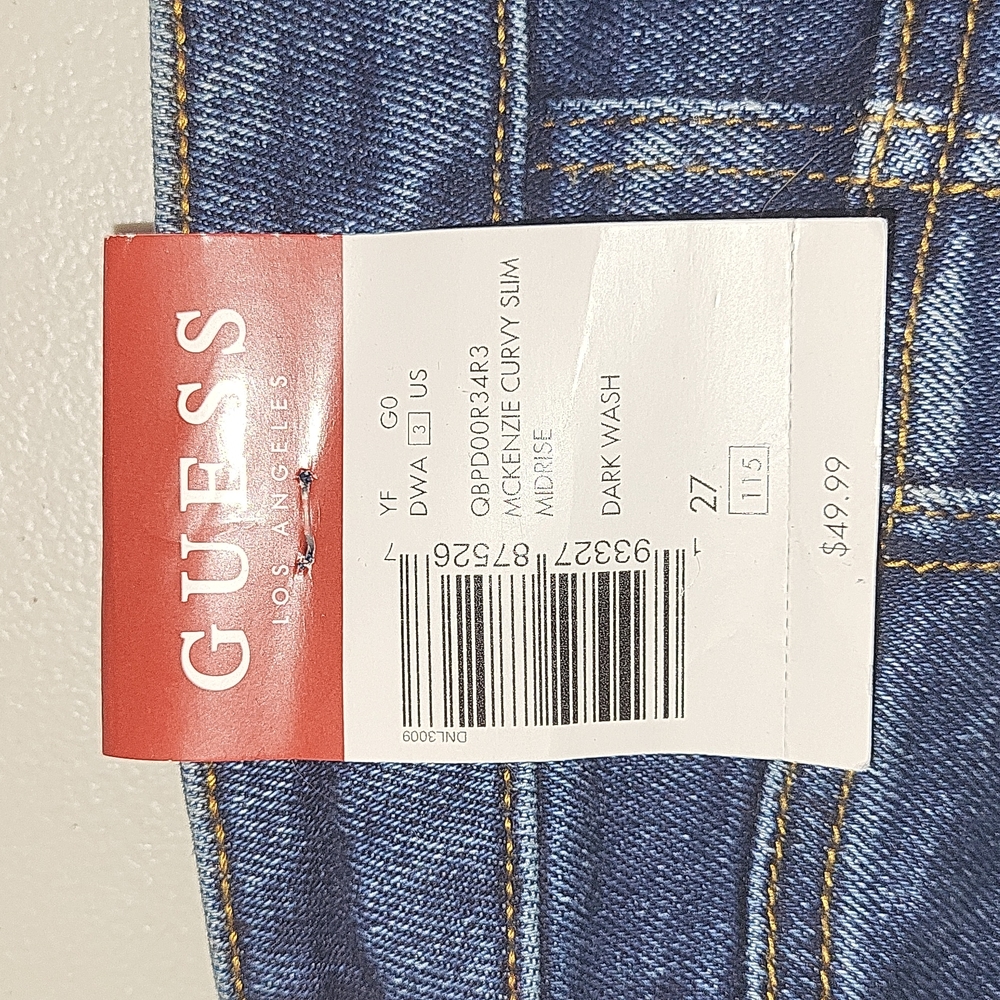 Guess Jean Pants. Mckenzie curvy slim midrise. Dark wash. - Picture 5 of 8